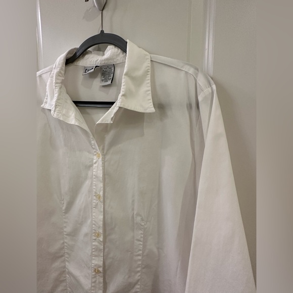 Capacity Woman Vintage Floral Embroidery White Button Down Shirt Size 1X - Picture 6 of 12